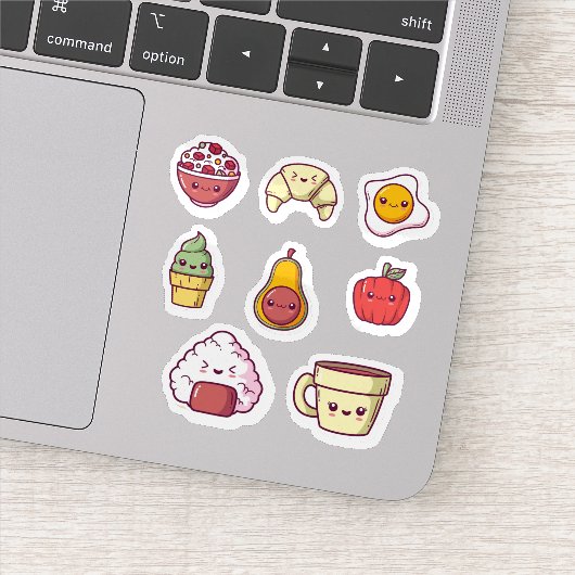 Cartoon kawaii food sticker set (Détail)
