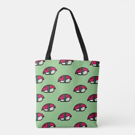 Cartoon Kawaii Sushi, Canvas tas visrijst en zeewi (Achterkant)