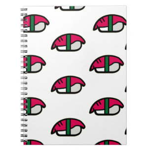 Cartoon Kawaii Sushi, Fish Rice & Seaweed Notitieboek