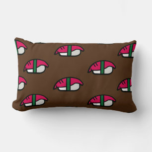 Cartoon Kawaii Sushi, visrijst en zeewier Kussen