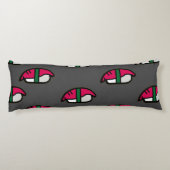 Cartoon Kawaii Sushi, visrijst en zeewier Lichaamskussen (Achterkant)