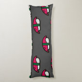Cartoon Kawaii Sushi, visrijst en zeewier Lichaamskussen (Achterkant (Verticaal))