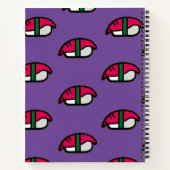 Cartoon Kawaii Sushi, Visrijst en zeewier Notitieb Notitieboek (Achterkant)