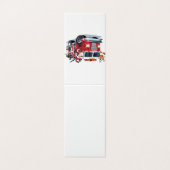 Cartoon Kerst brandweerwagen Kaart (Buitenkant ongevouwen)