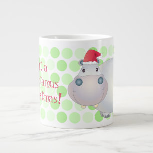 Cartoon Kerst Hippopotamus Jumbo Mok