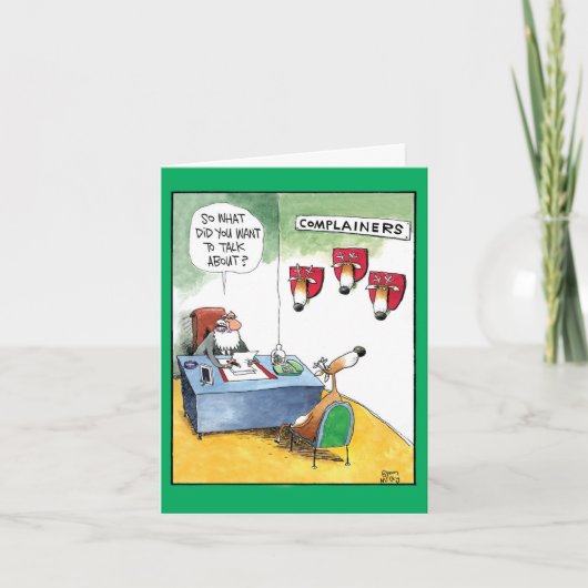 Cartoon Kerst Kaarten - Klaagster Rendieren (Voorkant)