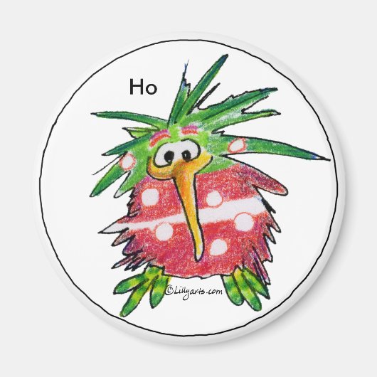 Cartoon Kerst Kiwi Magnet Magneet (Voorkant)