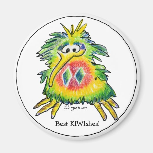 Cartoon Kerst Kiwi Magnet Magneet (Voorkant)