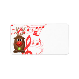 Cartoon Kerst Rendier Blank Adresetiketten Etiket