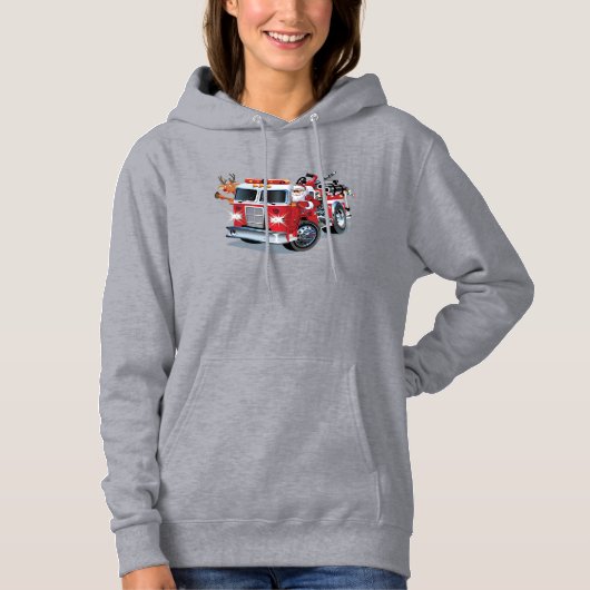 Cartoon kerstakelwagen hoodie (Voorkant)