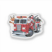 Cartoon kerstakelwagen sticker (Voorkant)