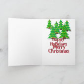 Cartoon kerstboom feestdagen kaart (Binnen)