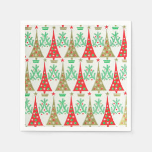 cartoon kerstboom uit 1950 Cocktail Napkins Servet