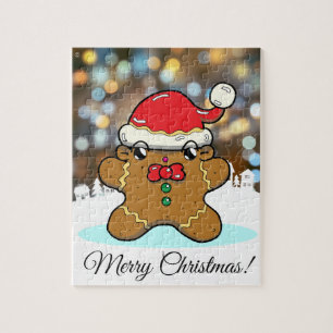 Cartoon kerstcadeautje legpuzzel