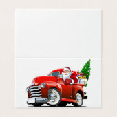 Cartoon kerstkaart kaart (Buitenkant ongevouwen)