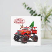 Cartoon kerstkaart met groet (Staand voorkant)