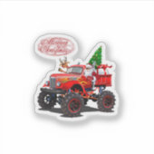 Cartoon kerstkaart sticker (Voorkant)