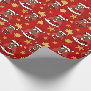 Cartoon kerstman cadeaupapier