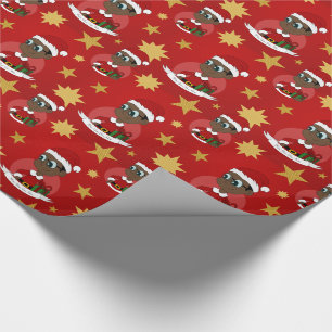 Cartoon kerstman cadeaupapier