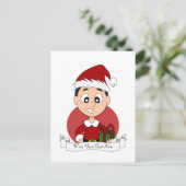 Cartoon kerstman feestdagenkaart (Staand voorkant)