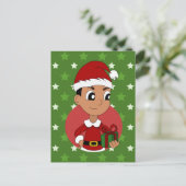 Cartoon kerstman feestdagenkaart (Staand voorkant)