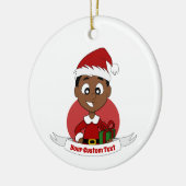 Cartoon kerstman keramisch ornament (Links)