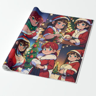 Cartoon kerstpapier cadeaupapier