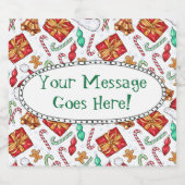 Cartoon kerstpatroon bier etiket (Enkel label)