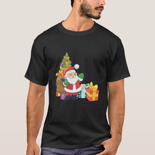 Cartoon kerstscène t-shirt (Voorkant)