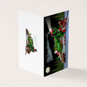 Cartoon kersttrein Briefkaart Kaart