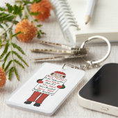 Cartoon kind met kerstgroeten Teken Sleutelhanger (Voorkant Rechts)