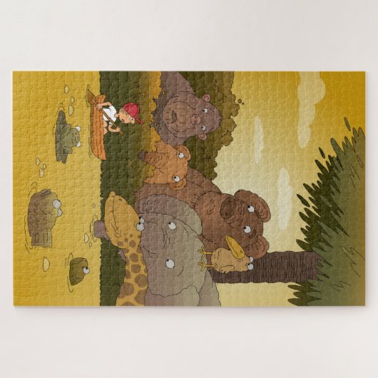 Cartoon Kind Oerwouden Legpuzzel (Horizontaal)