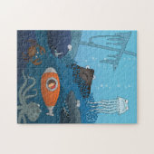 Cartoon Kind onderzeese onderzeese wereld Legpuzzel (Horizontaal)