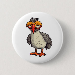 Cartoon kip illustratie ronde button 5,7 cm
