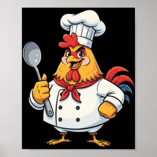Cartoon Kip Kook Haan Kok Kok Keuken Poster