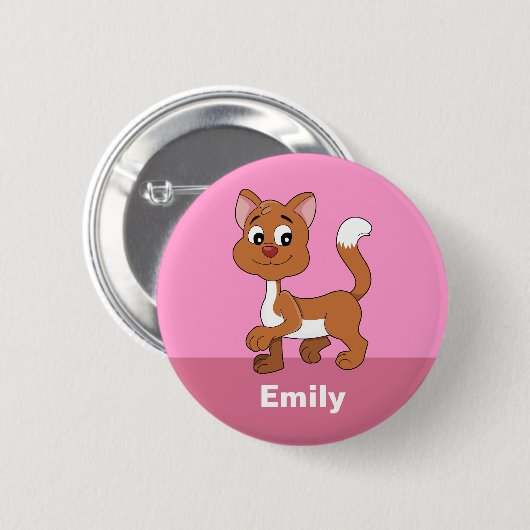 Cartoon kitten Button (Voorkant /achterkant)