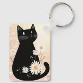 Cartoon Kitty with the Daisies Keychain (Achterkant)