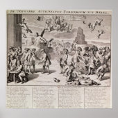 Cartoon klaagt over het rampzalige experiment poster (Voorkant)