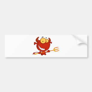 Cartoon kleine duivel met Pitchfork Bumpersticker
