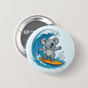 Cartoon Koala Beer Ronde Button 5,7 Cm