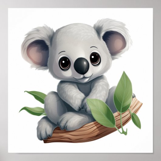 Cartoon koala illustratie poster (Voorkant)