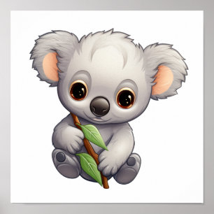 Cartoon koala illustratie poster