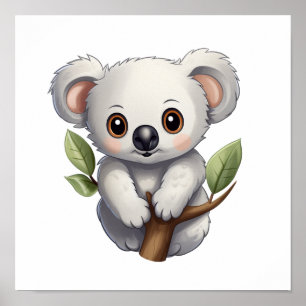 Cartoon koala illustratie poster