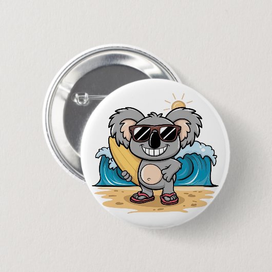 Cartoon Koala Ronde Button 5,7 Cm (Voorkant /achterkant)