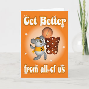 Cartoon Koala Spelen Basketbal Krijg goed kaart