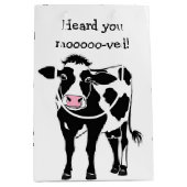 Cartoon Koe Housewarming Cadeau Medium Cadeauzakje (Voorkant)