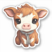 Cartoon koe illustratie sticker (Voorkant)