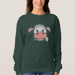Cartoon Koe   Kawaii Boerderij Animal Sweatshirt