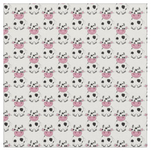 Cartoon Koe Pattern Fabric Stof
