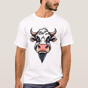 Cartoon Koe Print Design T-shirt